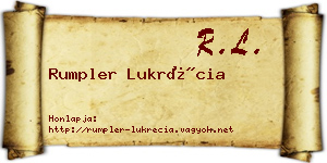 Rumpler Lukrécia névjegykártya